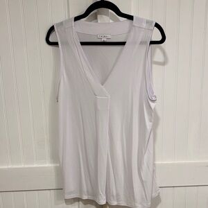 Tribal V-Neck White Tank Top size L